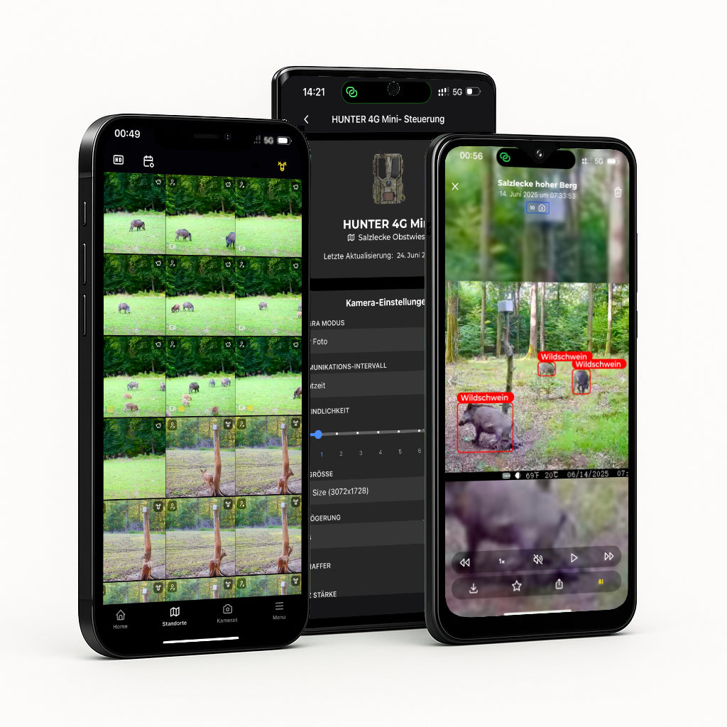 Modernhunter App mit Guthaben und Kamera&uuml;bersicht