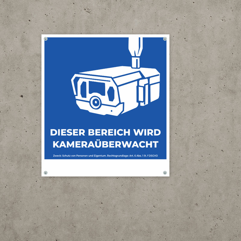 Modernhunter Hinweisschild Dieser Bereich wird kameraueberwacht